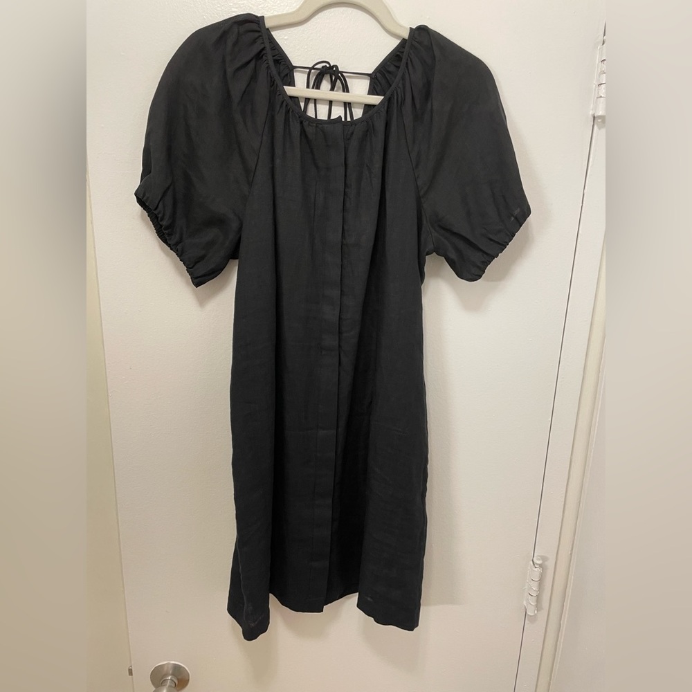 J.crew V-back linen shirtdress